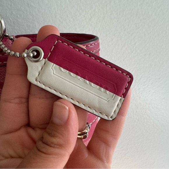 Coach Y2K Chelsea Heritage Stripe Tote Pink/White Genuine - Picture 2 of 15